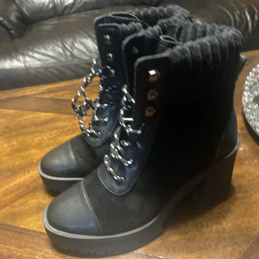 MSRP 179.99 Chelsea & Violet Suede Black  Boots, Size 7.5